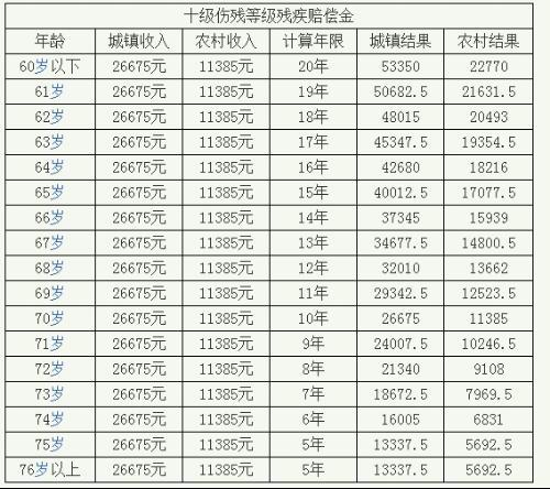 十级伤残