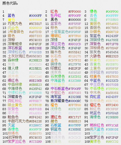 十六进制颜色码