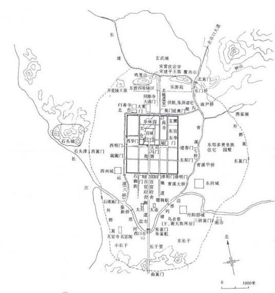 建康（南京的古称，中国古代都城）