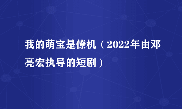 我的萌宝是僚机（2022年由邓亮宏执导的短剧）