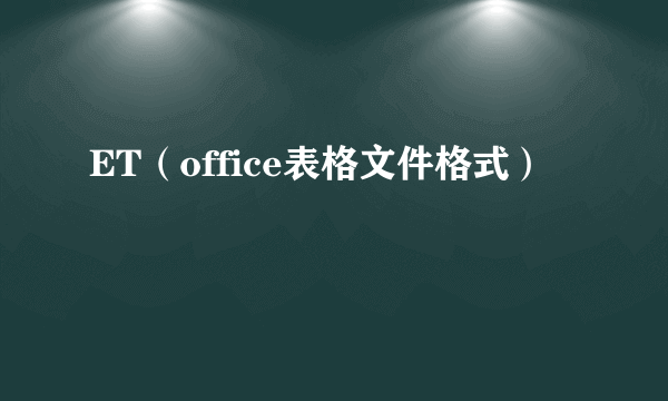 ET（office表格文件格式）