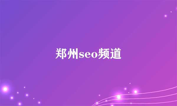 郑州seo频道