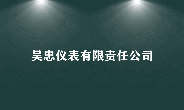 吴忠仪表有限责任公司