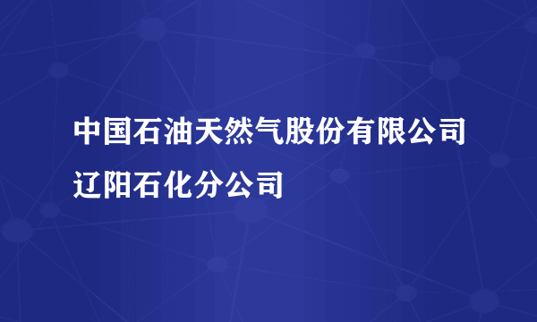 什么是中国石油天然气股份有限公司辽阳石化分公司