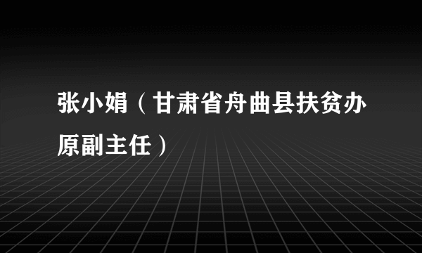 张小娟（甘肃省舟曲县扶贫办原副主任）