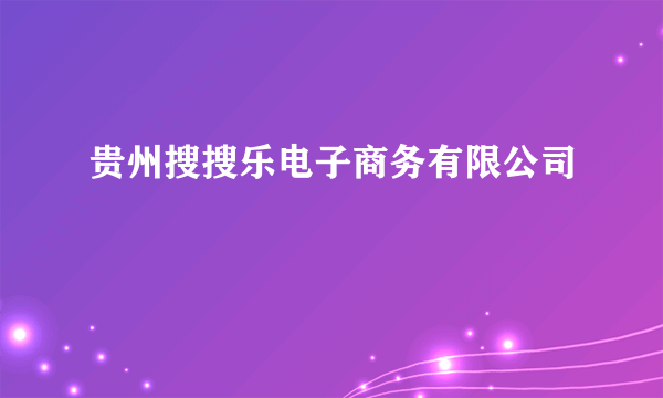 贵州搜搜乐电子商务有限公司