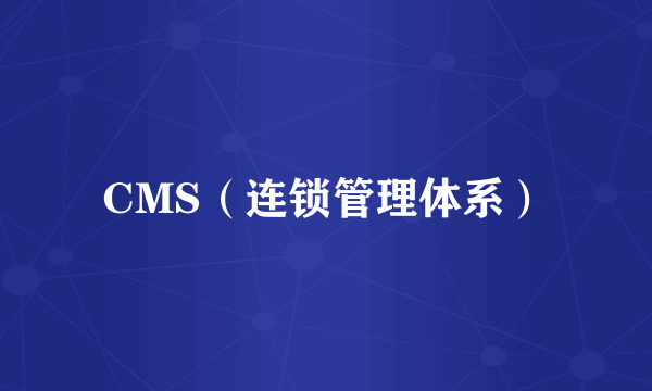 CMS（连锁管理体系）