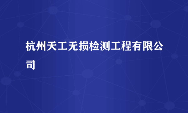 杭州天工无损检测工程有限公司