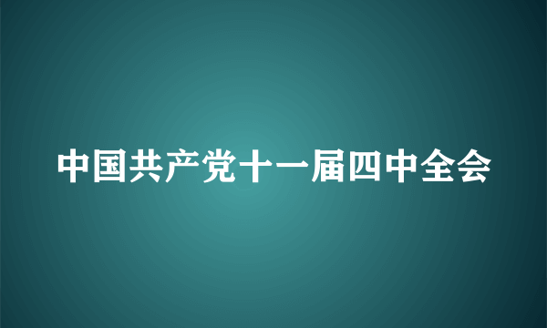 中国共产党十一届四中全会