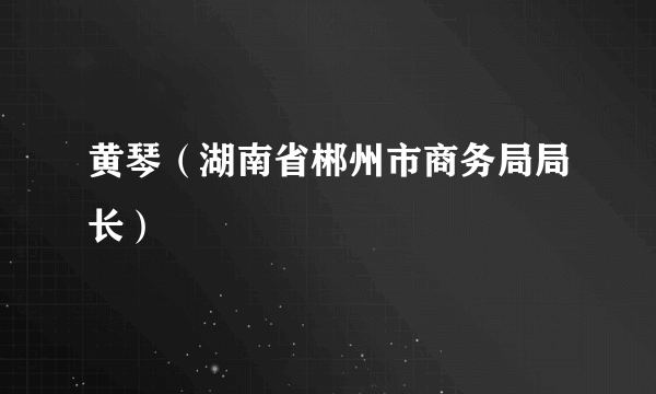 黄琴（湖南省郴州市商务局局长）