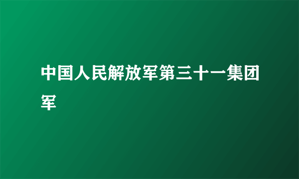 中国人民解放军第三十一集团军