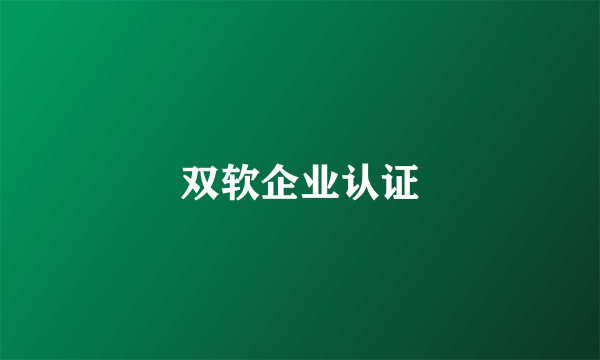 双软企业认证