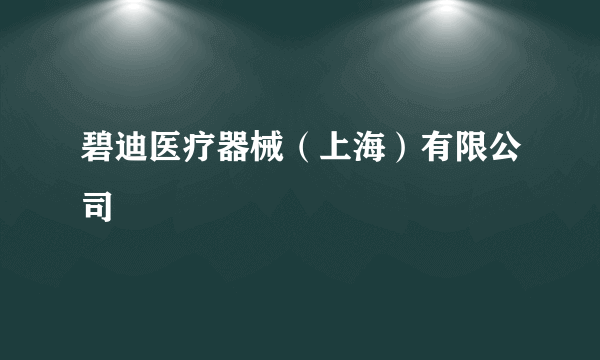 什么是碧迪医疗器械（上海）有限公司