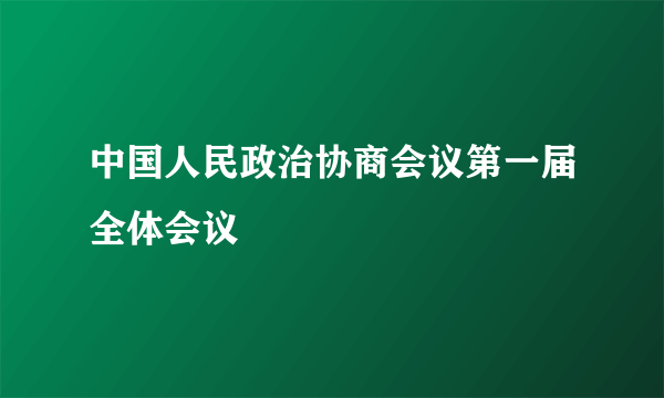 什么是中国人民政治协商会议第一届全体会议