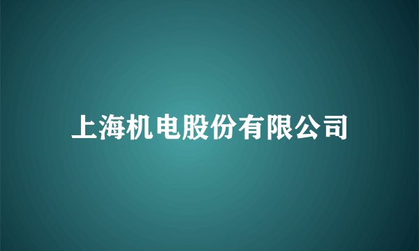 上海机电股份有限公司