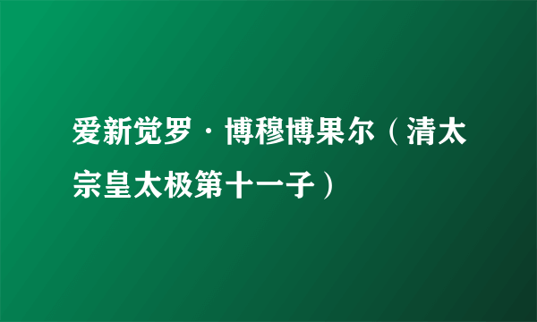 爱新觉罗·博穆博果尔（清太宗皇太极第十一子）