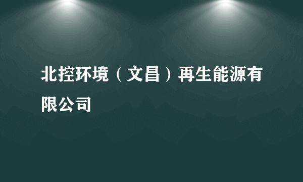 北控环境（文昌）再生能源有限公司