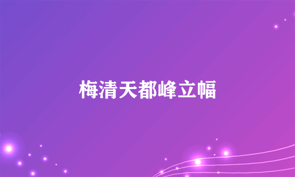 什么是梅清天都峰立幅