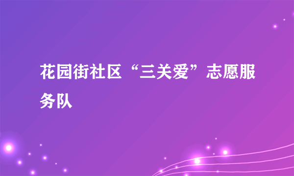 花园街社区“三关爱”志愿服务队