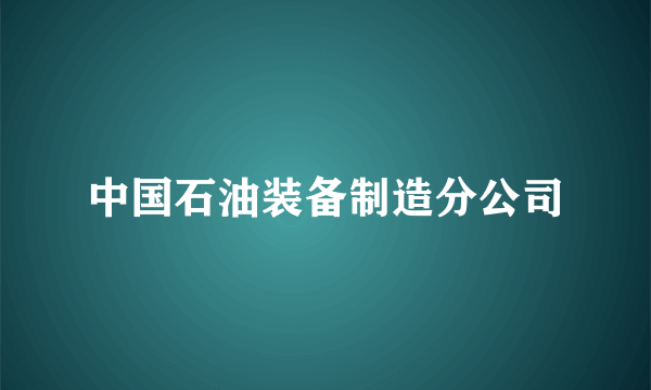 中国石油装备制造分公司