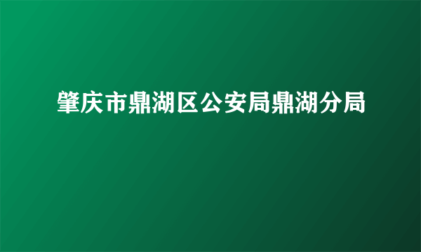 肇庆市鼎湖区公安局鼎湖分局