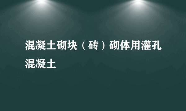 混凝土砌块（砖）砌体用灌孔混凝土