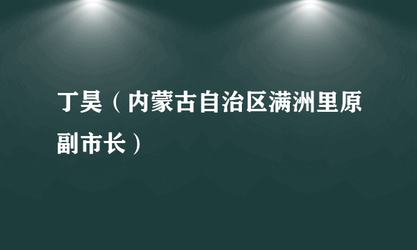 丁昊（内蒙古自治区满洲里原副市长）