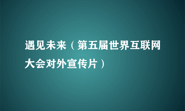 什么是遇见未来（第五届世界互联网大会对外宣传片）