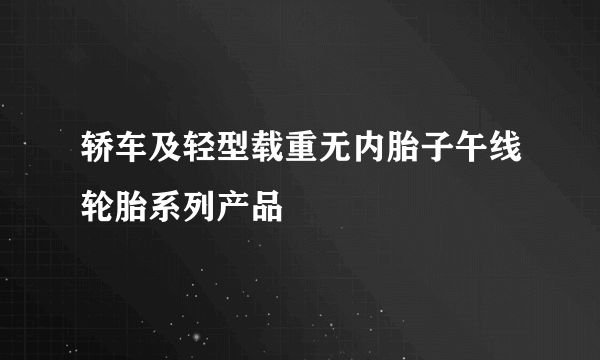 轿车及轻型载重无内胎子午线轮胎系列产品