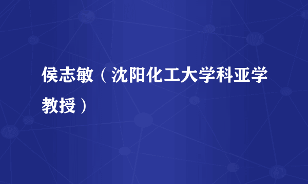 侯志敏（沈阳化工大学科亚学教授）