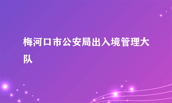 什么是梅河口市公安局出入境管理大队