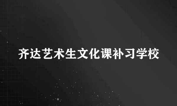 齐达艺术生文化课补习学校