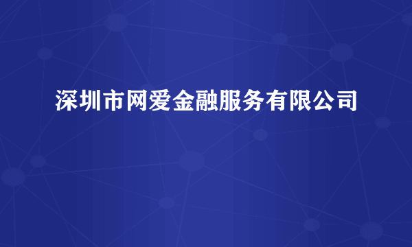 深圳市网爱金融服务有限公司