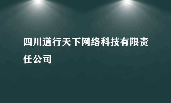 四川道行天下网络科技有限责任公司