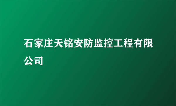 石家庄天铭安防监控工程有限公司