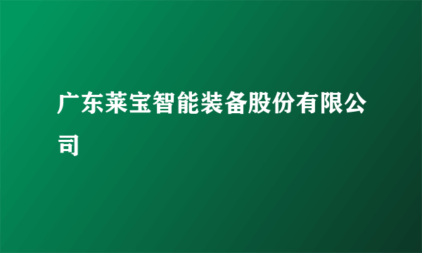 什么是广东莱宝智能装备股份有限公司