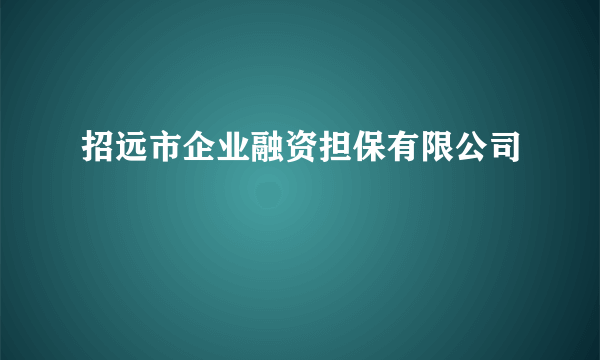 招远市企业融资担保有限公司