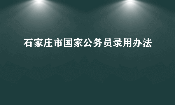 石家庄市国家公务员录用办法