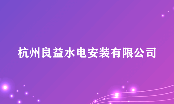 杭州良益水电安装有限公司