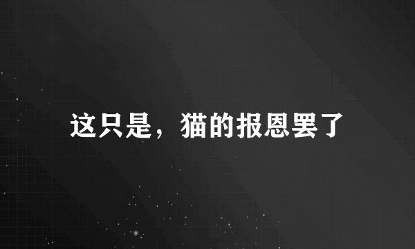 这只是，猫的报恩罢了