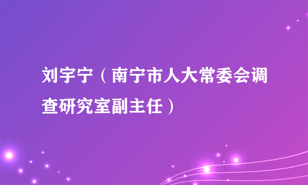 刘宇宁（南宁市人大常委会调查研究室副主任）