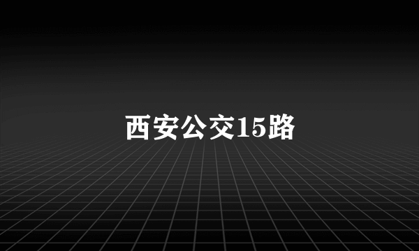 什么是西安公交15路