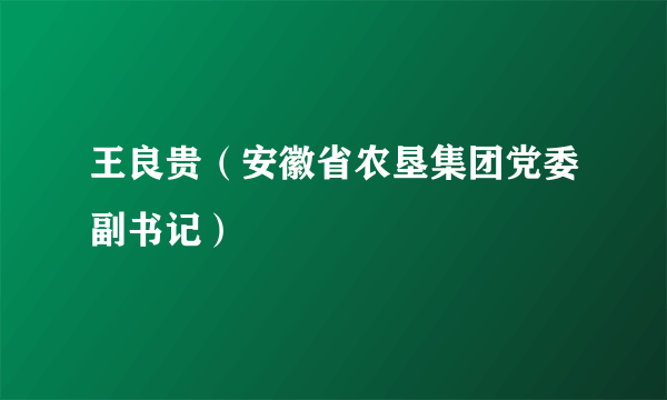 王良贵（安徽省农垦集团党委副书记）