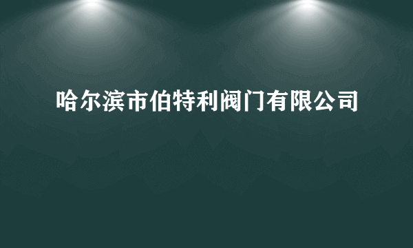 哈尔滨市伯特利阀门有限公司