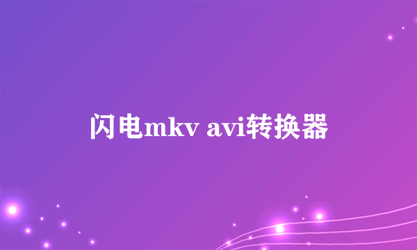 闪电mkv avi转换器