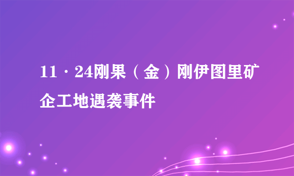 11·24刚果（金）刚伊图里矿企工地遇袭事件