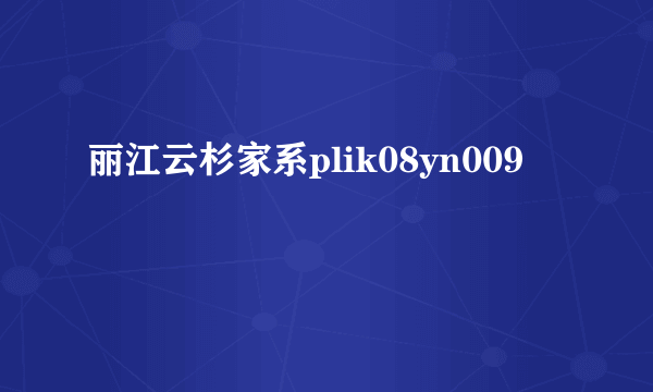 丽江云杉家系plik08yn009