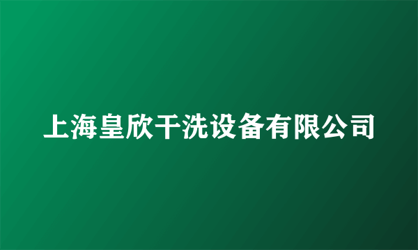 上海皇欣干洗设备有限公司