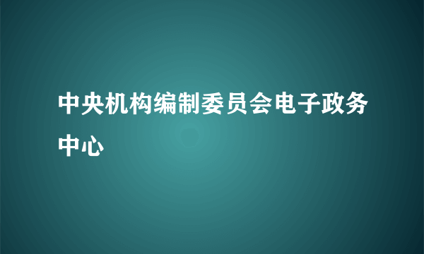 中央机构编制委员会电子政务中心