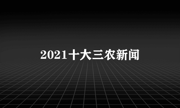 2021十大三农新闻